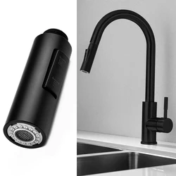 Bathroom Tap Faucet Pull Out Spray Shower Head Setting Kitchen Spare Replacement Tap Sprayer Black Head Sprinkler Kitchen Part