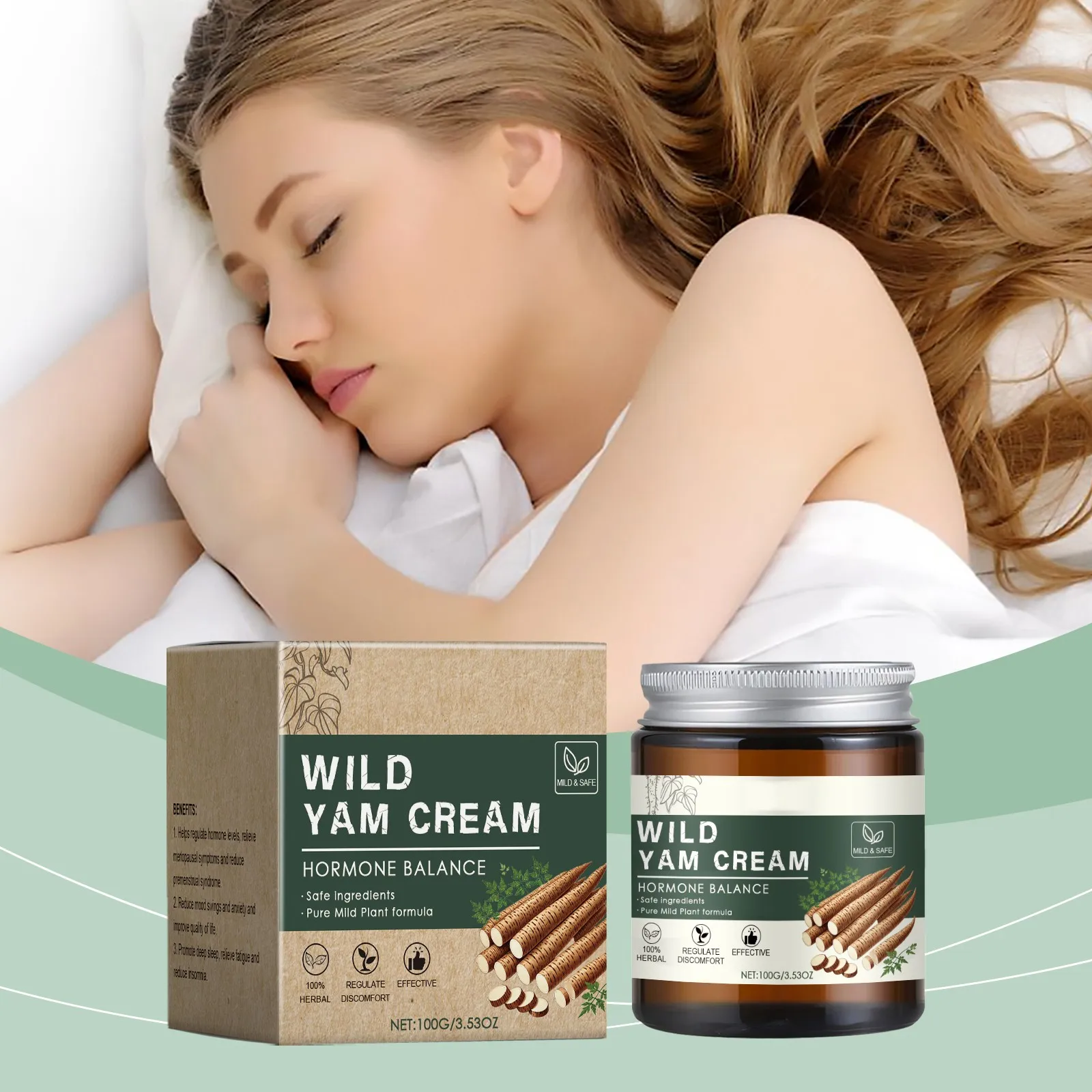 Wild Yam Cream Organic Enriched Cream For Hormone Balance Menopause Relief & Menstrual Discomfor skin care products skin care essence muscle joint relief balm lipoma removal ointment