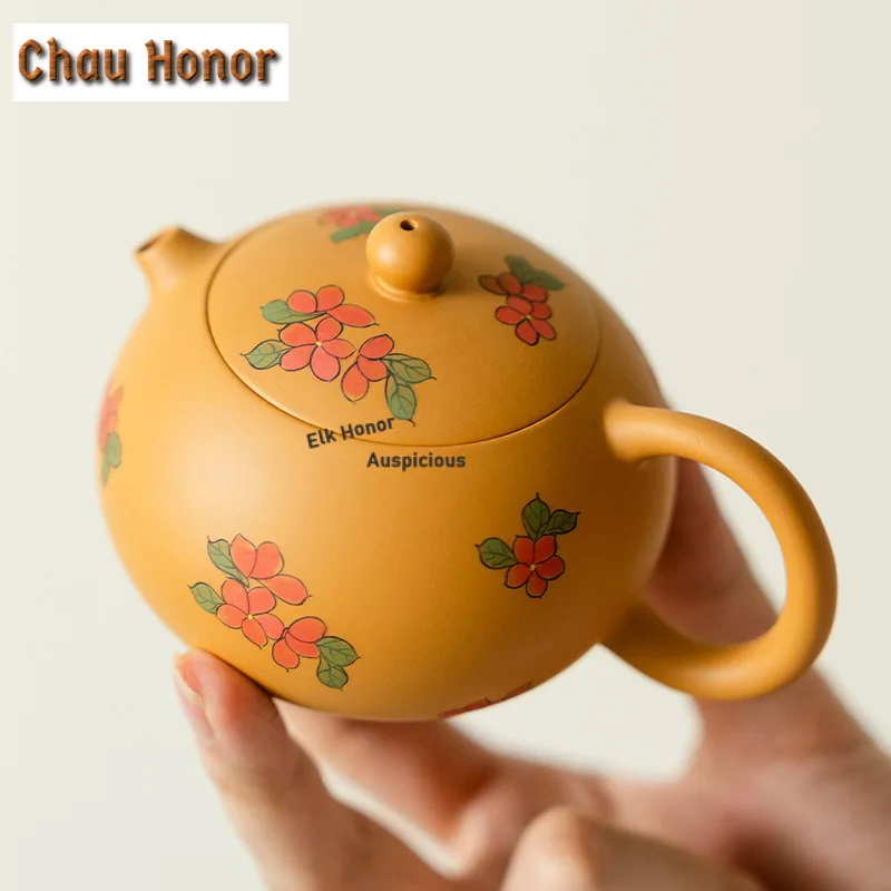 Hand-painted Flower Xishi Purple Clay Tea Set Complete Set Vintage Tea Ceremony Set Teapot And Tea Cup Set Tea Services Gift Box