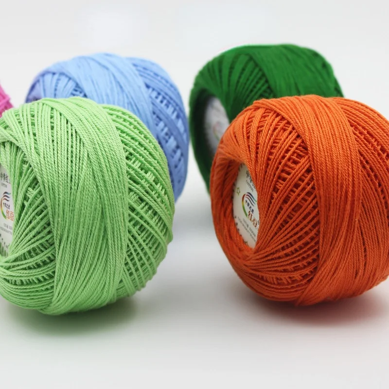 50g Lace Thread 39colors DIY Colorful Thin Lace Yarn Crochet Yarn 100% Cotton Yarn Hand Knitting Thread Sewing Machine Line 3