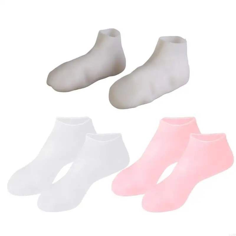 U2JD Moisturizing Foot Mask Silicone Socks Beach Protective Socks Foot Spa Pedicure Silicone Soft Gels
