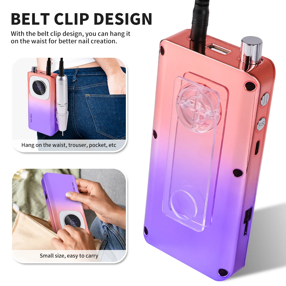 Nail Drill LIMEGIRL V4 45000RPM Electric Portable Rechargeable for Gel Nails Polish Manicure Tools