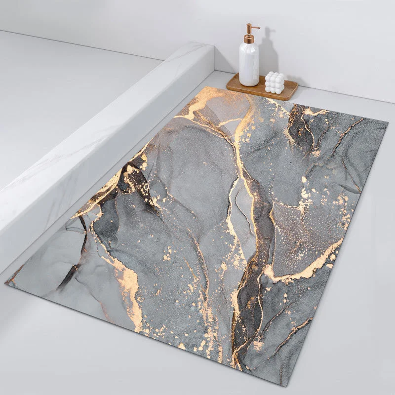 

Modern Grey Marble Doormat Bedroom Living Room Floor Mat Carpet Bathroom Anti-Slip Rug Marbling Home Entrance 40x60cm