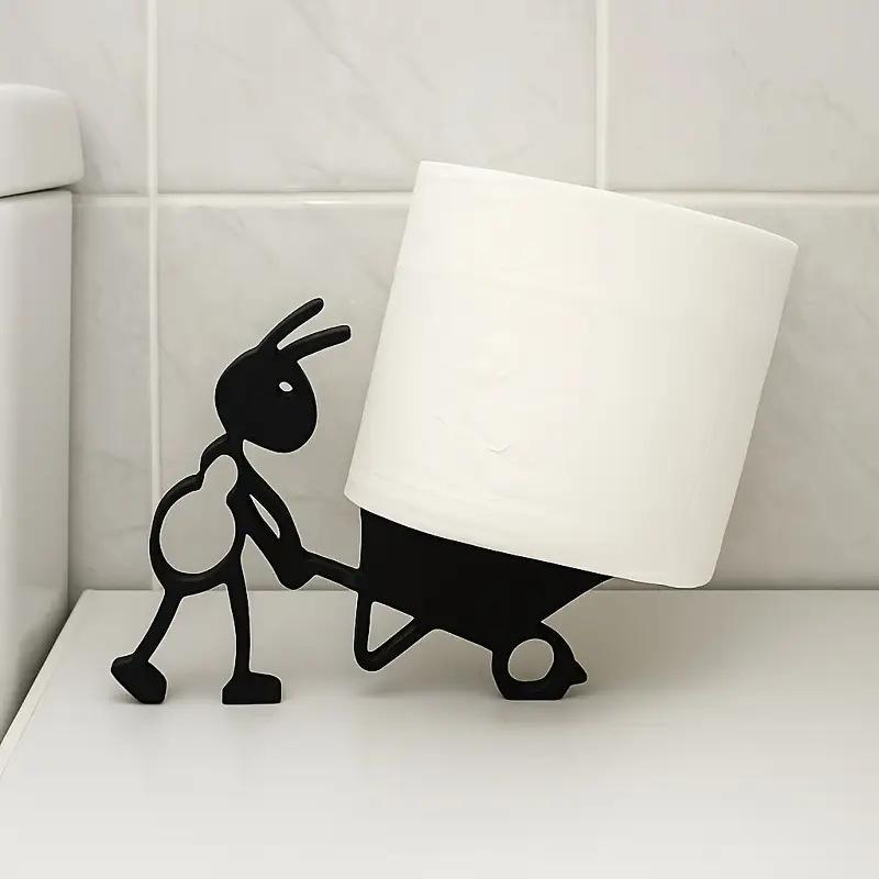  1Pcs 3D Printed Cute Ant Tissue Holder Figurines Home Desktop Paper Bracket Decoration Creative Ornaments For Holiday Gift 