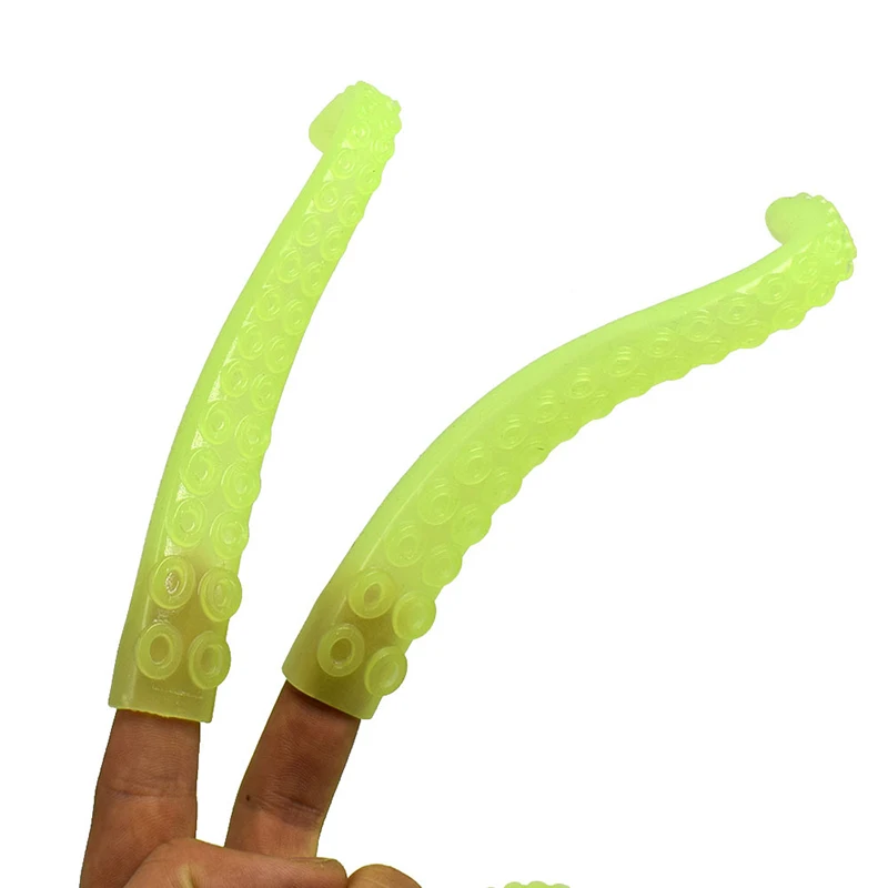 6Pcs/bag Halloween Funny Glowing Octopus Tentacles Finger Cot Toys Children's Pranks Toys Birthday Party Favors Fun Holiday Gift