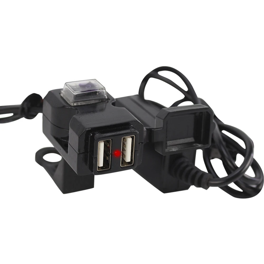 

9-24V Dual USB Port Waterproof Motorcycle Motorbike Charger Power Adapter Socket For Phones Tablets GPS Motorcycle Accessories
