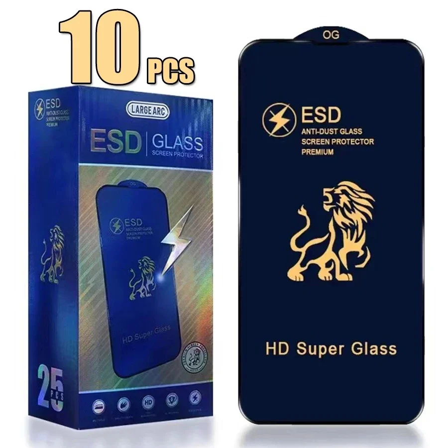 

10Pcs ESD Tempered Glass Full Cover Screen Protector Anti Static Film Explosion For iPhone 15 14 13 12 11 pro max X Xr XS Max