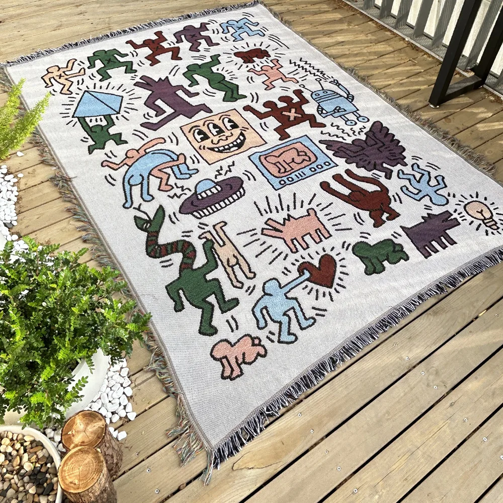 Picnic Mat Ethnic Bohemian Style Retro Blanket Camping Picnic Photo Leisure Sofa Cover Tapestry Rug Tassels