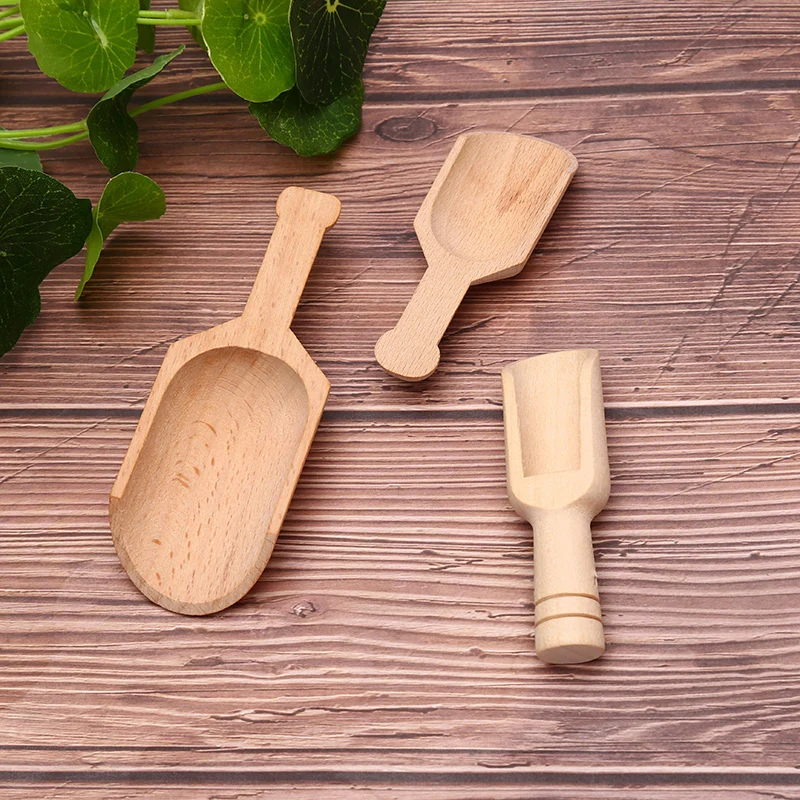Wooden Mini Tea Coffee Scoops Seasoning Candy Spices Bath Salt Spoons 1Pc wooden spoon