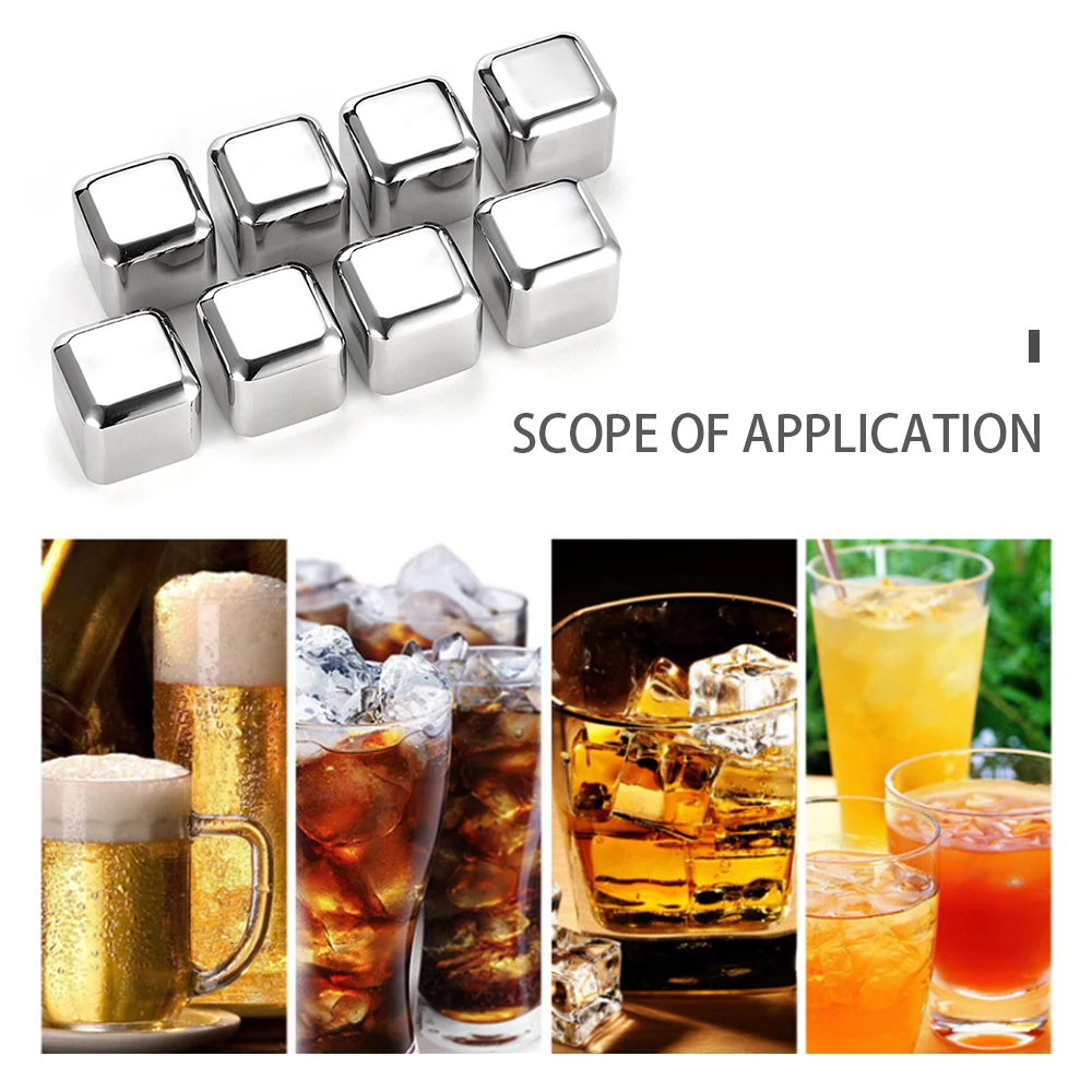 Stainless Chilling Stones Beverage Wine Bar Accessories Metal Ice Cubes For Drinks Reusable Stones For Wine