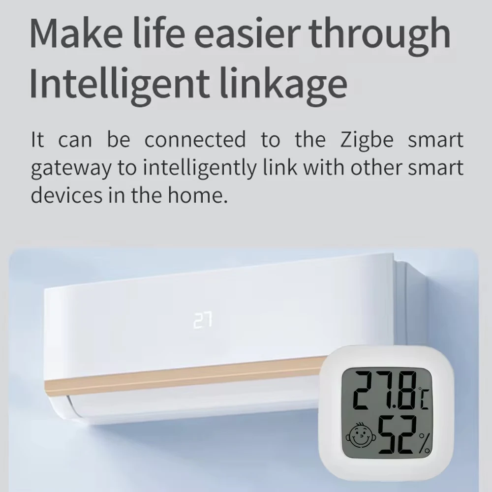 Temperature Humidity Sensor Tuya Zigbee 3.0 LCD Digital Display Works with Smart Life APP Remote Control Thermometer Hygrometer
