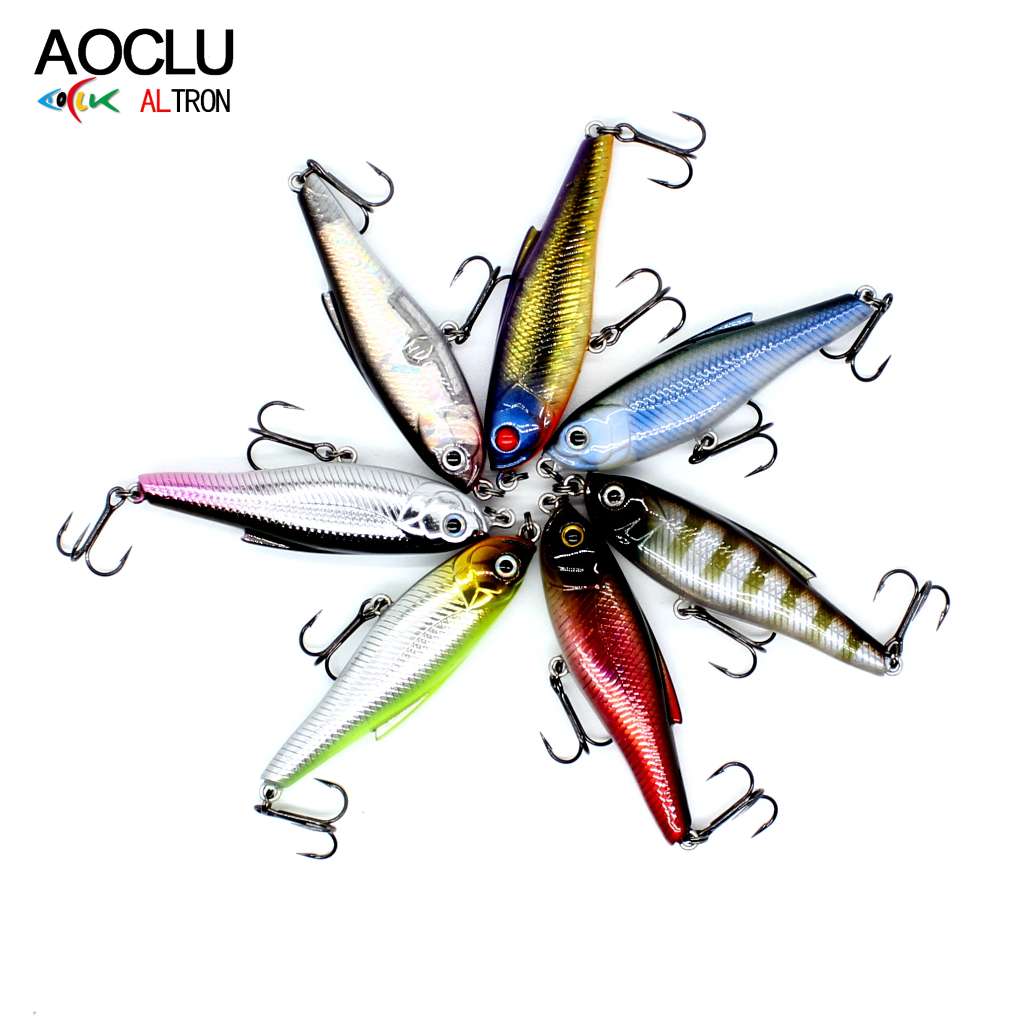AOCLU Mini Sinking Pencil Stick 48 mm 4,1 g Harter Köder Minnow Wobbler Angelköder Barsch Frisch Salzwasser 12 # VMC-Haken – Detail 19