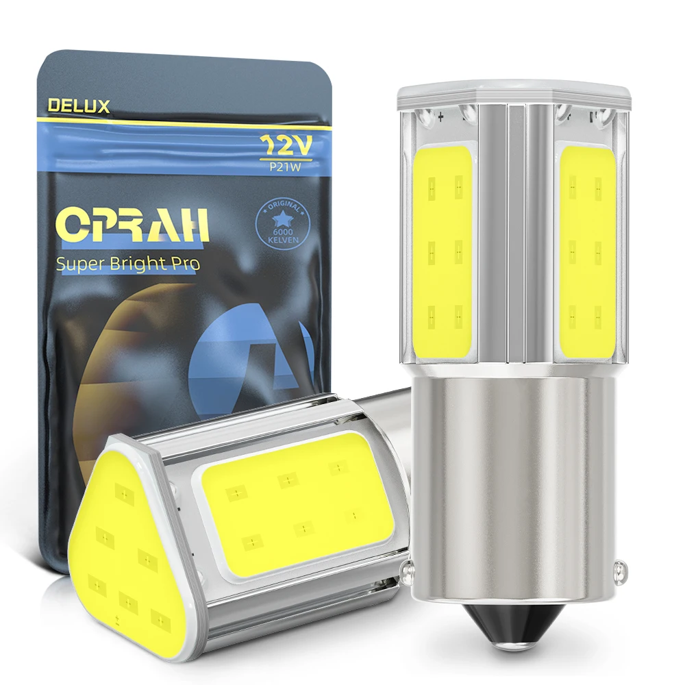 2 шт. 1156 BA15S P21W 1157 BAY15D P21/5 Вт светодиод COB для автомобильного стоп светильник