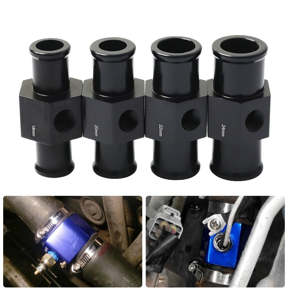

Universal Black Water Temp Gauge Radiator Temperature Water Temp Joint Pipe Sensor Hose Adapter 18mm 20mm 22mm 24mm