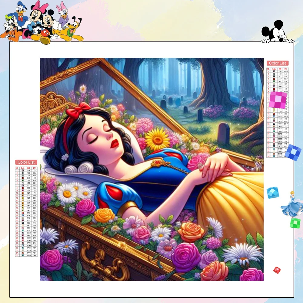 디즈니 다이아몬드 페인팅 스티치 풀 라운드 스퀘어 다이아몬드 과일 공예 키트, 수제 선물, 벽 장식 