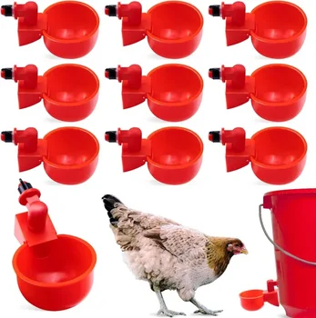 10/20/30Pcs Chicken Waterer Cups Chicken Feeder Cup for Chicken Duck Turkey Rabbit,3/8 Inch Thread Poultry Watering  Feeder