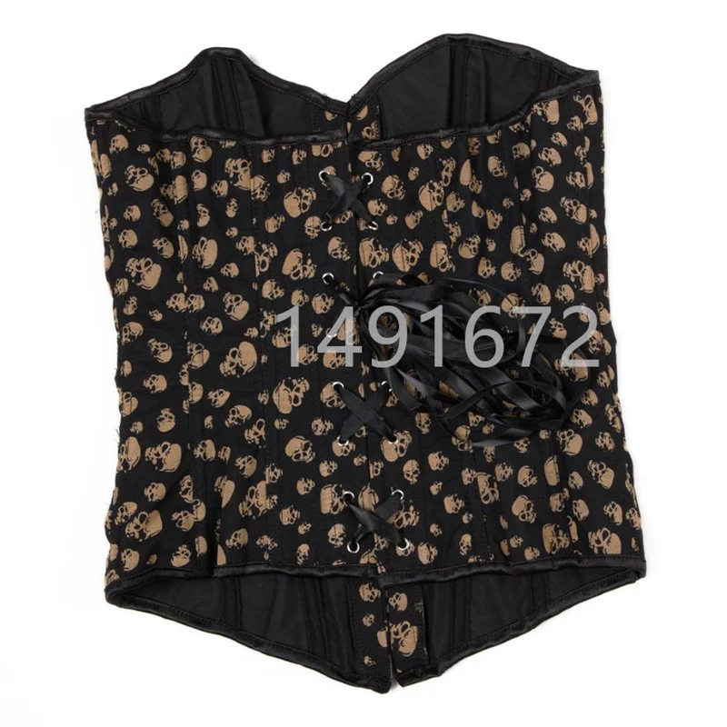 Corset Bustier Top Bustiers & Corsets skull lingerie plus size burlesque costumes vintage style Sexy corset overbust plus size black 6XL