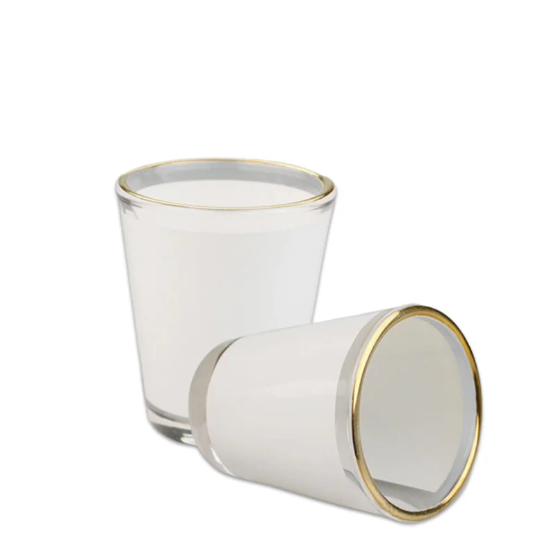 Sublimation Shot Glass GOLD RIM, Pack of 4