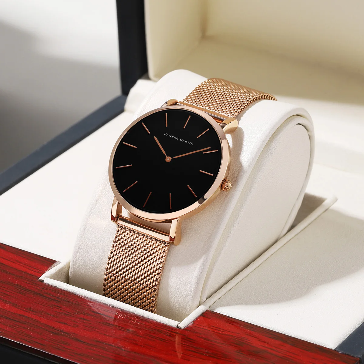 women watches electronic watch Women Bracelet Watch 1 Set Japan Quartz Movement Simple Rose Gold Stainless Steel Mesh Student Watches Relogio Feminino