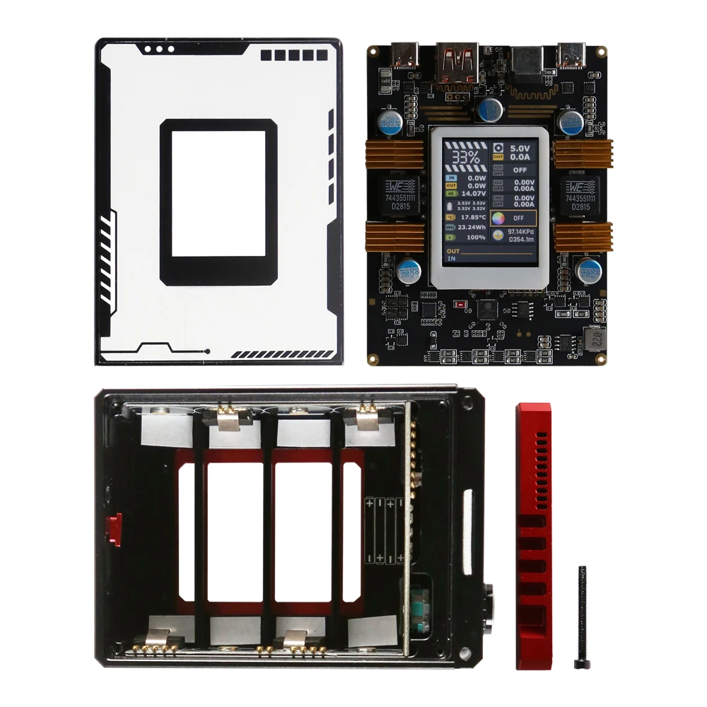 200W Powerbank Case 2inch Screen DC Adjustable 20000mah 21700 No Welding Aluminum LED&RGB Laptop Phone UPS PD Fast Charging Kit power bank case battery power bank box