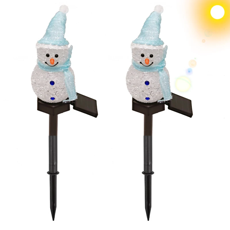 Solarbetriebener Schneemann Gartenstecker – LED Bodenlicht, Wasserdicht, Für Weihnachtsdeko Im Außenbereich