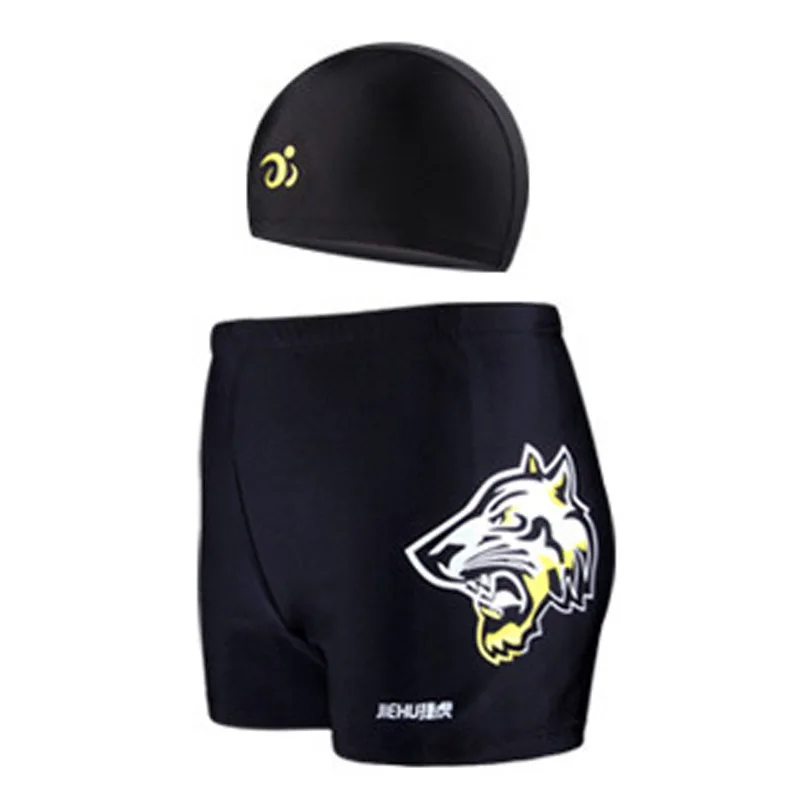 Men's Swimwear Spa Swim Plus Size Adult Swim Cap Fashion Men's Swimming Trunks Underwear and Hat Underpants Boxer Shorts