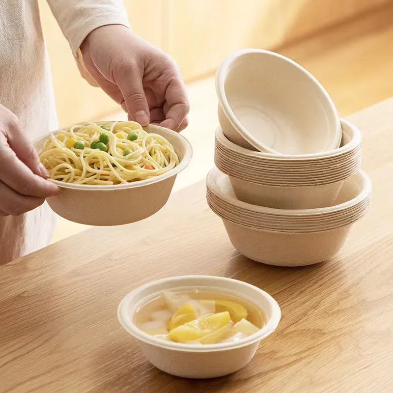 50 Piece Disposable Soup Bowls 100 Biodegradable Paper Bowls for hot