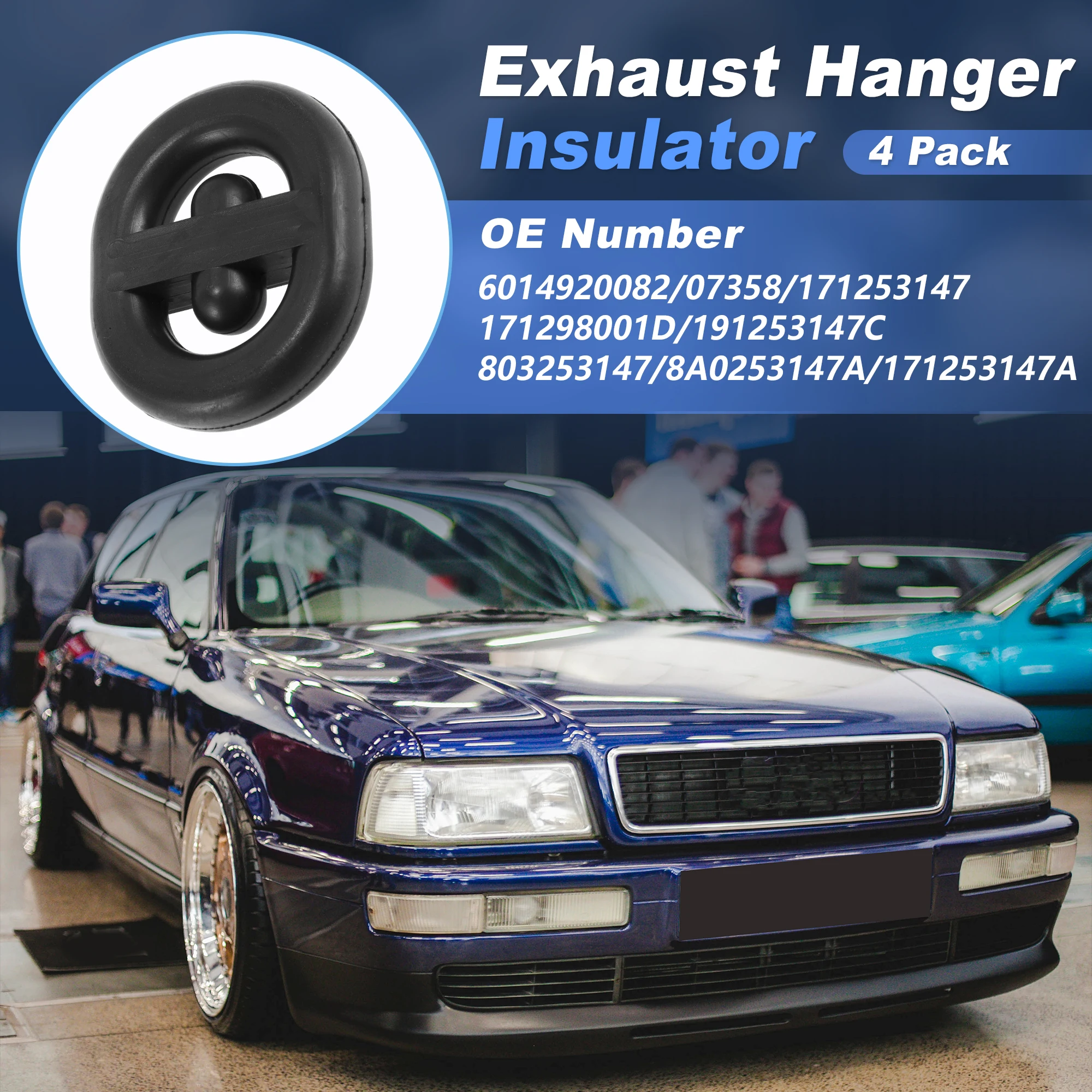UXCELL 07358 4 Stück Auspuff-Schalldämpfer-Gummihalterungen für VW Golf Passat für Audi 80 90 – Detail 6