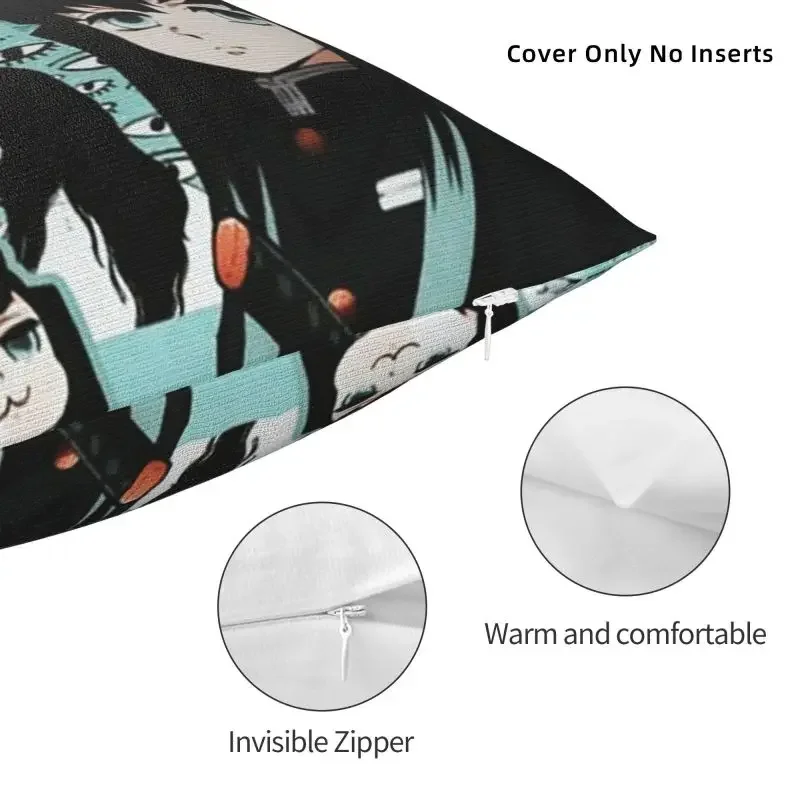 Anime Demon Slayer Modern Throw Pillow Cover Living Room Decoration Muichiro Tokito Kimetsu No Yaiba Cushion