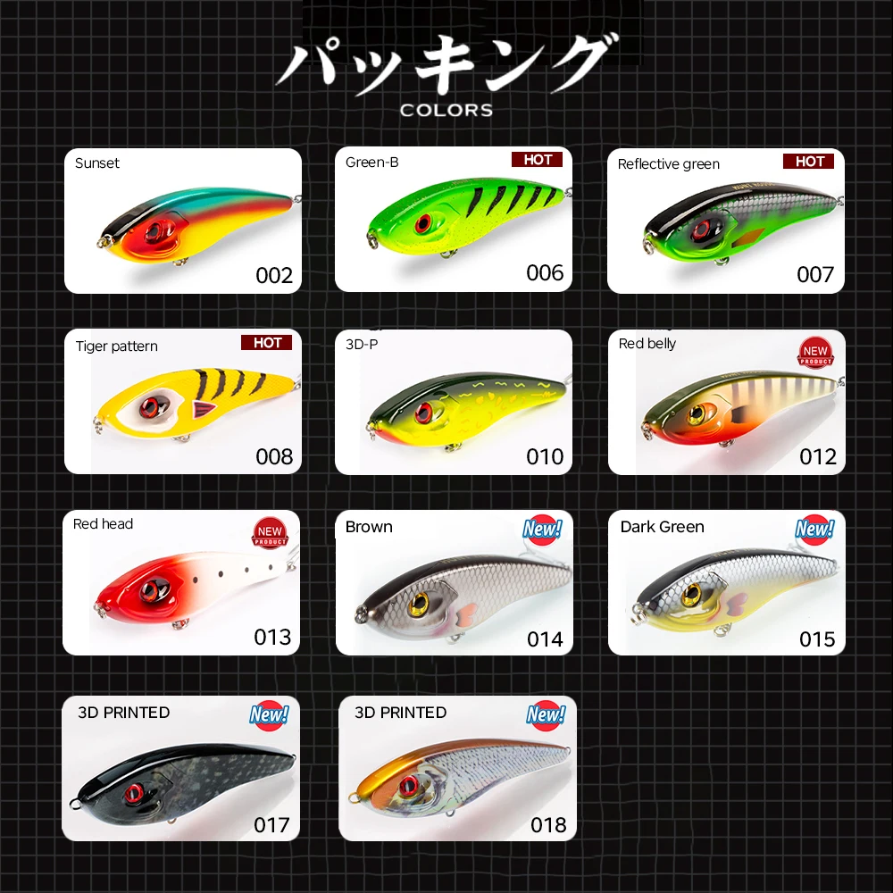 Leurre de pêche Jerkbait Hunthouse 115mm à 145mm, appât crayon à son fort et coulée lente