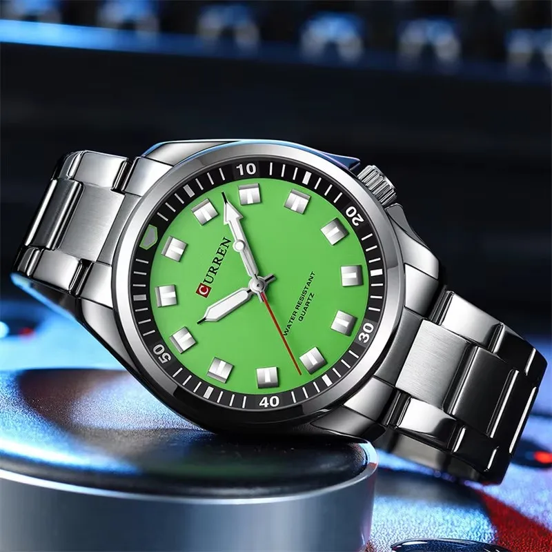 CURREN 8451 Simple Men's Quartz Watch Stainless Steel Strap Fashion Calendar Business Luminous Waterproof Man Casual Wristwatch 2