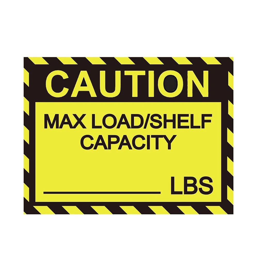 

25PCS MAX Load Shelf LBS Warehouse Safety Warning Labels Stickers Shelf Capacity Labels Stickers 3 * 4 inches