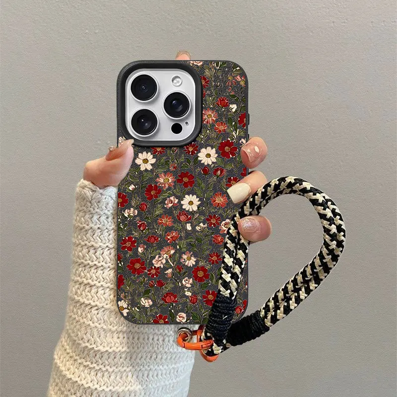 Floral Leopard Print Silicone PU Phone Case Cover