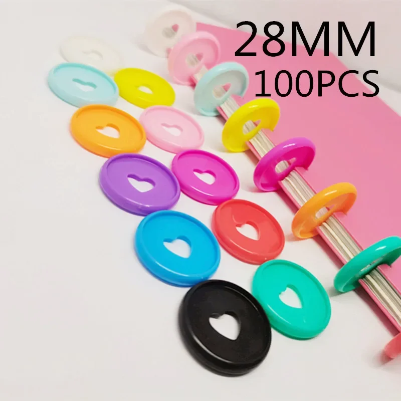 28Mm Ultra-Dunne Kleur Plastic Binding Ring Paddestoel Gat Losbladige Notebook Liefde Disc Binding Levert Record boek Lijm