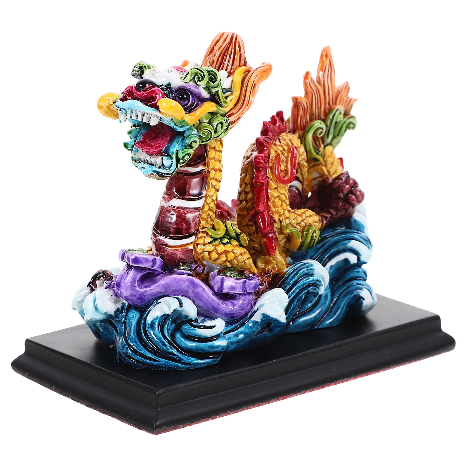 

Resin Chinese Zodiac Dragon Figurine Retro Feng Shui Wealth Dragon Statue Mini Car Dashboard Animal Sculpture