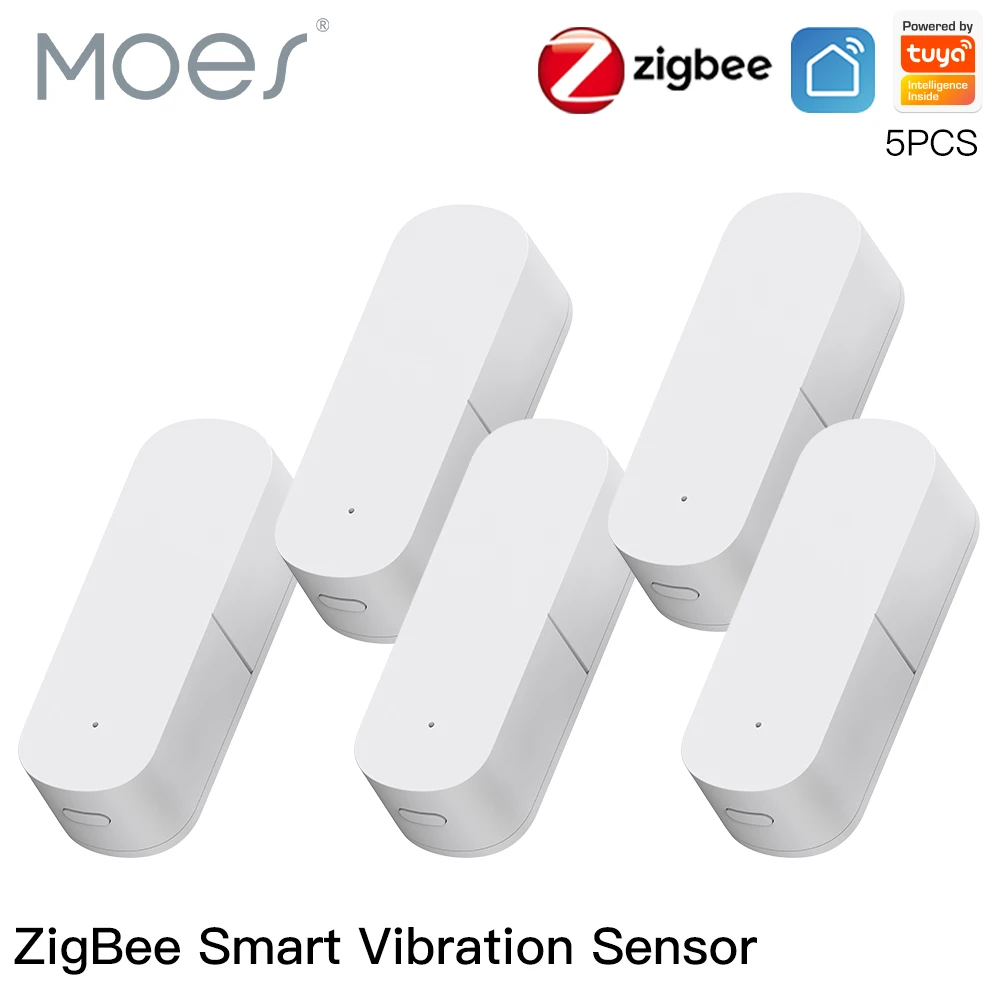 Capteur De Vibration Tuya Zigbee - Alarme Temps Réel, Sensibilité Réglable, 40x40x13 Mm, Inclinaison ±10°