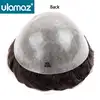 0.08-0.10mm Knotted Skin Hair Toupee Microskin Man Hair Prosthesis 100% Human Hair Male Wig Mens Hair Replacement System Unit 5