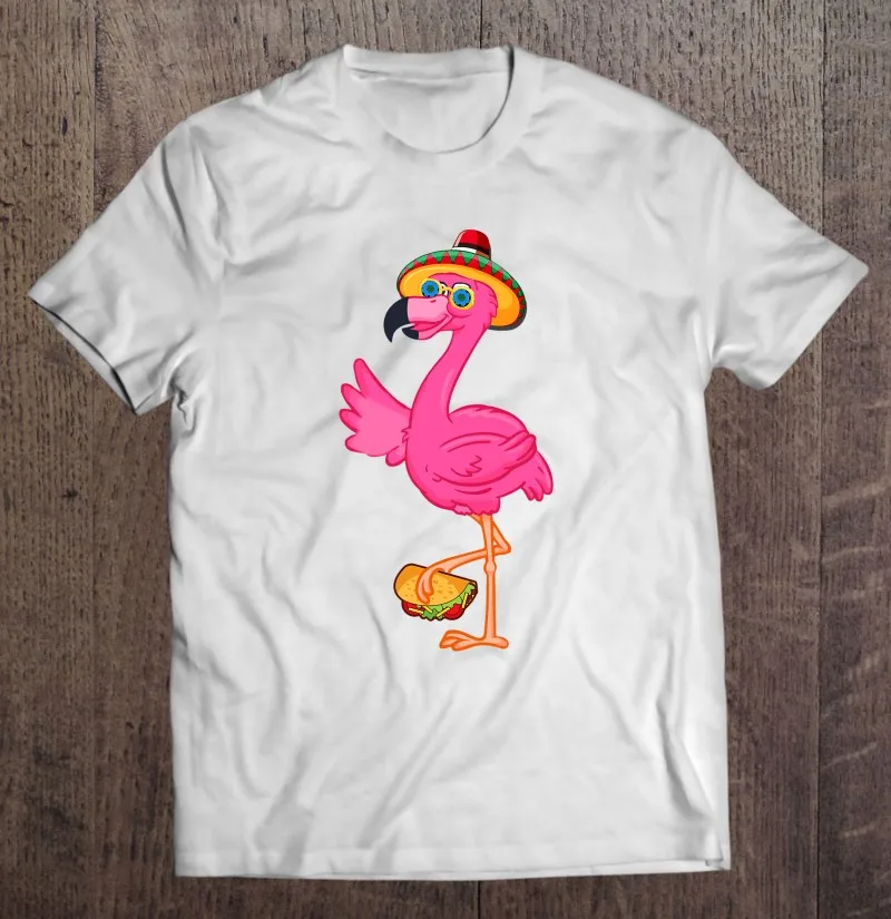 Забавный фламинго футболка с надписью Five De May Love Taco Мужская графические футболки