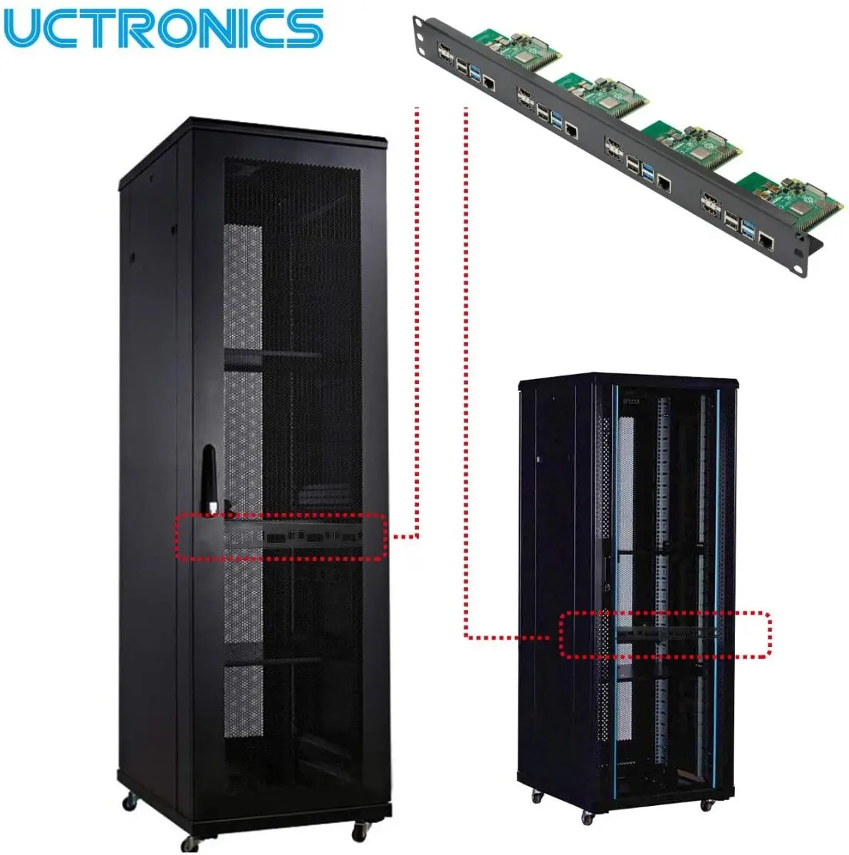 UCTRONICS   , ũ HDMI  , 19 ġ 1U  Ʈ, 1-4  ,   4  B