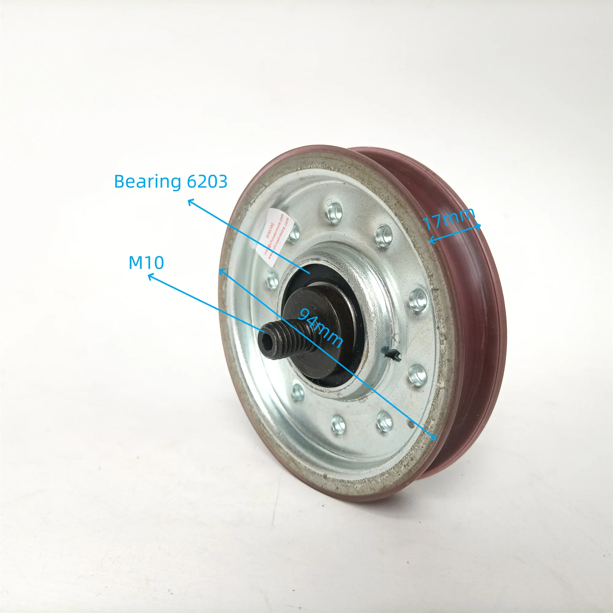 KM601106G02 Elevator Lift Hanger Eccentric Roller OD 94mm W 19mm Bearing 6203 Screw M10