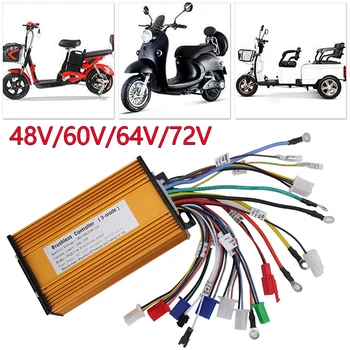 Controller del motore di velocità senza spazzole e-bike per Scooter elettrico 48V/60V/72V Controller del motore elettrico a 12 tubi sinusoidale a tre modalità