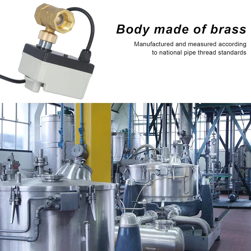 Brass Motorized Ball Valve 3-Wire Two Control Electric Actuator AC220V 3 Ways /2 Way DN15-DN40 with Manual Switch