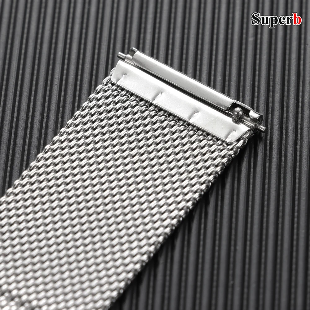 Sleek Milanese Stainless Steel Quick Release Mesh Bracelet Strap