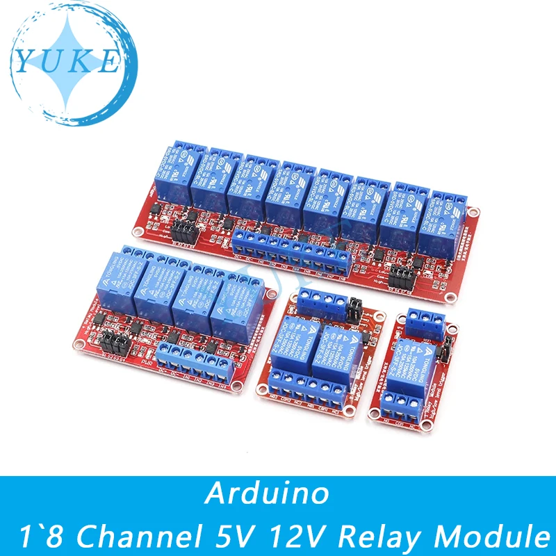 

1 2 4 8 channel 5V 12V relay module board shield with optocoupler support Arduino high and low level trigger