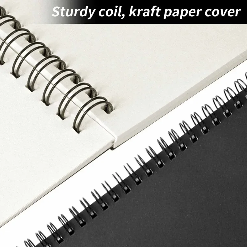 1 A5 50 sheet 100 page melanin sketchbook, blank sketchbook, hard back portrait drawing board, hard back spiral bound sketchbook