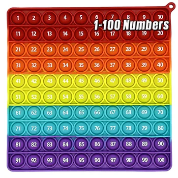 1-100 Numbers Learning Math Counting Games Pop Toys, Silicone Popping Mat Push Bubble Educational Toys for Preschool Children 1
