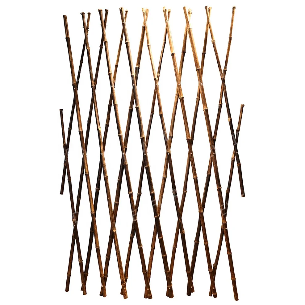 Handcrafted Large Natural Bamboo Trellis Fence Retractable Screen for Fencing Trellis & Gates 4