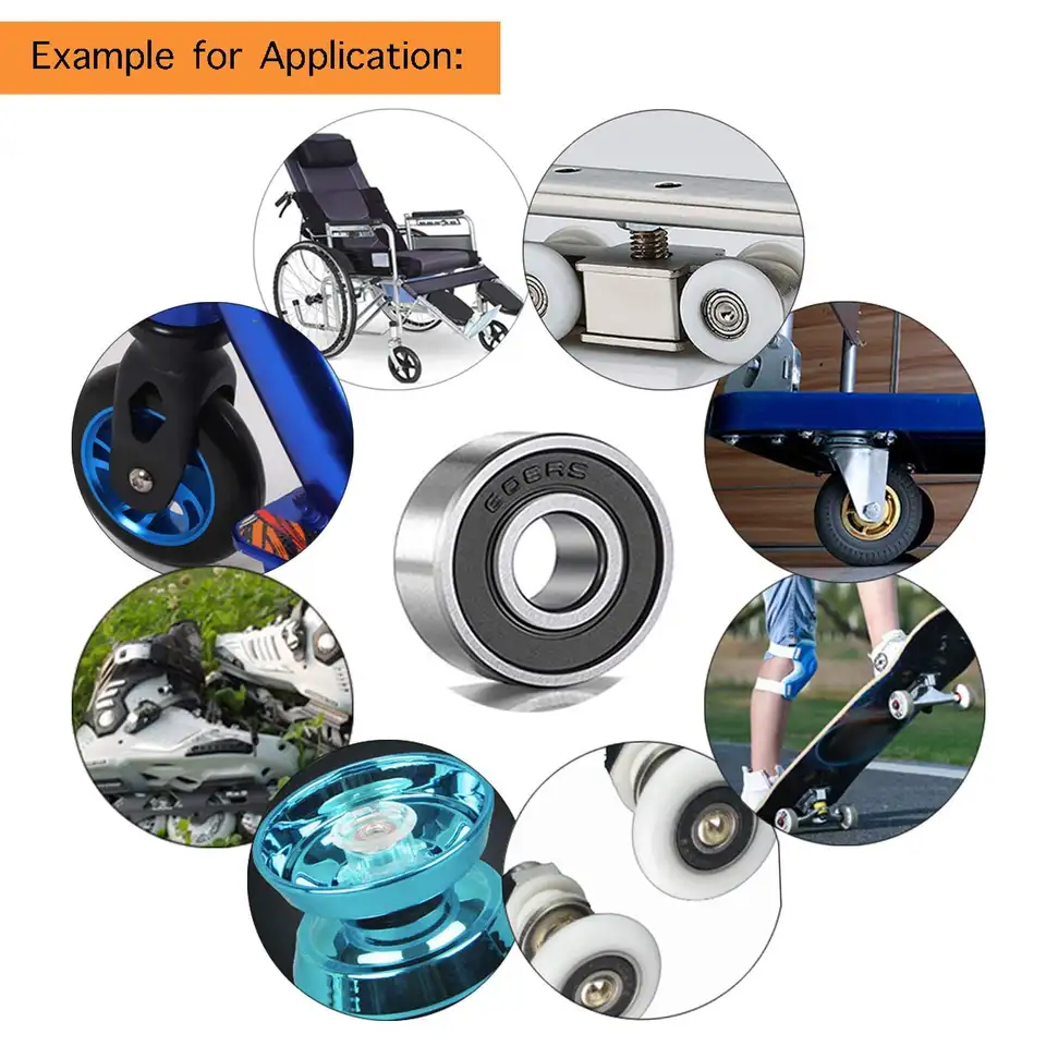 10Pcs 608 ZZ 608RS Ball Bearings 608ZZ Metal Double Shielded Miniature Deep Groove Skateboard Ball Bearings 8mm X 22mm X 7mm image 4