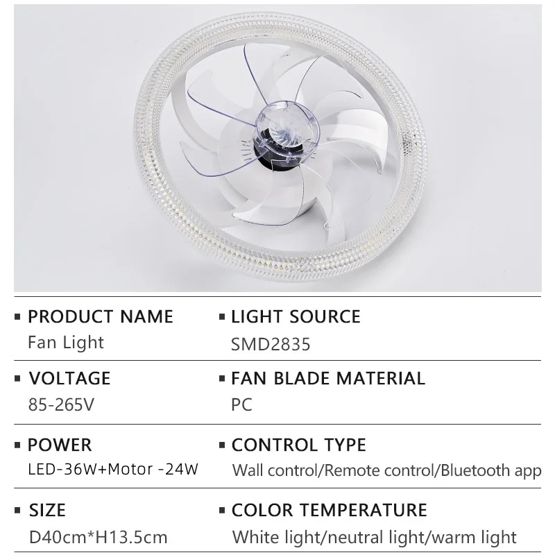 New LED Ceiling Fan Light Modern APP Remote Control Dimming 6-speed Home Electric Fan Living Room Dining Room Bedroom Lamp