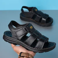Sandales en Cuir group pour Homme, Chaussures de Plage Antidérapantes, Grande Taille, Nouvelle Collection 6